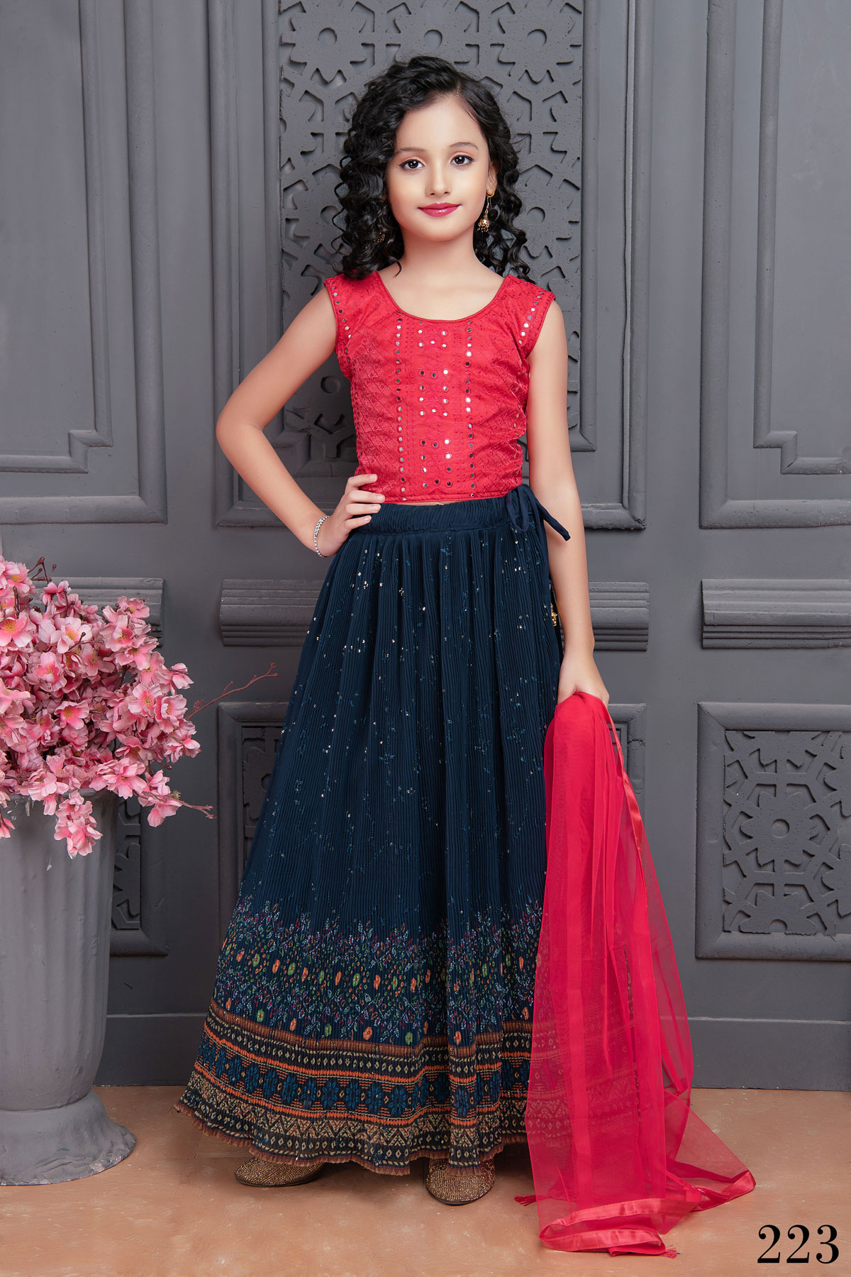 Peacock Blue with Light Blue Shaded Silver Zari and Sequins work Lehenga  Choli for Girls | Dresses kids girl, Girls dresses sewing, Kids dress